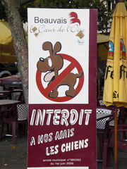 Interdit aux chiens - Frankreich, civilisation, Beauvais, Schild, panneau, chien, Hund, verboten, interdit