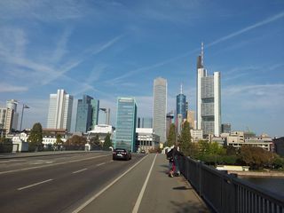 Skyline von Frankfurt am Main - Frankfurt/M, Frankfurt am Main, Hochhäuser, Bankenviertel, Finanzzentrum, Main