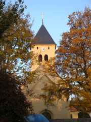 Kirche St. Peter in Gera-Leumnitz#1 - Kirche, Kirchturm, Thüringen, Gera, Bauwerk, Gebäude, romanisch, Romanik