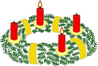 Adventskranz mit zwei brennenden Kerzen#2 - Advent, Kranz, Adventskranz, Adventszeit, Vorweihnachtszeit, Adventssonntag, Kerze, Kerzen, zwei, zweite, brennen, leuchten, Licht