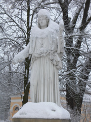 schneebedeckte Statue - Winter, Schnee, weiß, Statue, kalt, bedeckt
