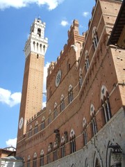 Siena Palazzo Pubblico - Rathaus, Siena, Toskana, Italien, Gotik, Turm, Gebäude