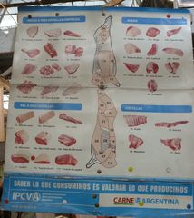 Werbeplakat für Fleisch aus Argentinien - carne, argentina, Fleisch