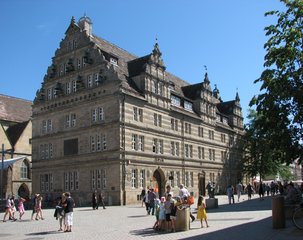 Hameln, Hochzeitshaus - Renaissance, Giebel, Hochzeitshaus, Weser-Renaissance, Süntelsandstein