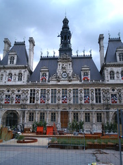 Rathaus von Paris - Rathaus, Paris, Frankreich, neoklassizistisch, Hôtel de Ville, Klassizismus, Fassade, Gebäude, Symmetrie