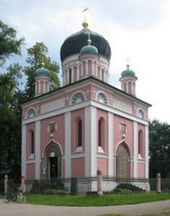 Potsdam, russich-orthodoxe Kirche - Potsdam, russisch, orthodox, Kirche, Holz, Pfingstberg, rosa, Kuppel, Turm