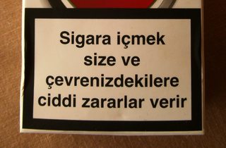 Warnhinweis auf türkischen Zigarettenpackungen #5 - Zigaretten, Zigarettenschachtel, Tabak, rauchen, gefährlich, Warnung, Hinweis, Warnhinweis, warnen, Gesundheit