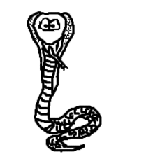 Schlange - Kobra - Schlange, Snake, Kobra, Reptil, Tier, Cartoon, Anlaut Sch, Zunge, Zeichnung, Clipart, aufgerichtet, züngeln