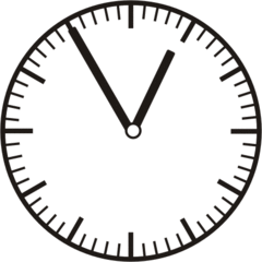 Uhrzeit 12.55 - 0.55 - Uhr, 5 Minuten vor, Uhrzeit, Zeit, Zeitspanne, Zeitpunkt, Zeiger, Mechanik, Zeitskala, Zeitgeber, Analoguhr, Zifferblatt, Ziffernblatt, rechtsdrehend, Uhrzeigersinn, Minute, Stunde, Kreis, Winkel, Grad, Mathematik, Größen, messen, time, clock, ermitteln, Zeitraum, Dauer, Frist, Termin, Zeitabschnitt