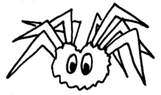 Spinne - Spinnennetz, Spinnentier, Illustration, spinnen, Anlaut Sp, Halloween, gruselig, gruseln, Ekel, Netz, ekeln, achtbeinig, acht