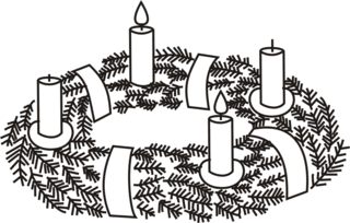 Adventskranz---2 - Advent, Adventszeit, Vorweihnachtszeit, Weihnachten, Adventssonntag, Adventskranz, Kerze, Kerzen, brennen, zwei, zweite, Kranz, Licht, Anlaut A, Anlaut K, Wörter mit v