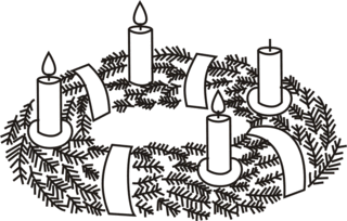 Adventskranz---3 - Advent, Adventszeit, Vorweihnachtszeit, Weihnachten, Adventssonntag, Adventskranz, Kerze, Kerzen, brennen, drei, dritte, Kranz, Licht, Anlaut A, Anlaut K, Wörter mit v