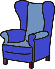 Sessel blau - Sessel, Stuhl, Sitz, Lehne, Anlaut S, Sitzmöbel, Armlehne, Ohrensessel, Lehnsessel, Polstermöbel, Sitzgelegenheit, Möbel, Möbelstück, sitzen