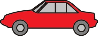 Auto rot - Auto, PKW, Personenwagen, fahren, Straße, Anlaut Au, Kraftfahrzeug, KFZ