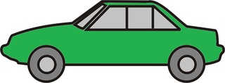 Auto grün - Auto, PKW, Personenwagen, fahren, Straße, Anlaut Au, Kraftfahrzeug, KFZ