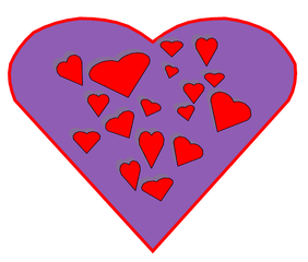 Herz #6 - Herz, Herzen, Liebe, Love, verliebt, Zeichnung, Illustration, rot, Glück, Gefühl, Kitsch, kitschig, lila