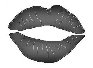 Kussmund s/w - Zeichnung, Illustration, Kussmund, Kuss, Lippen, Mund, küssen, verliebt, Liebe, Love, Illustration, Glück, Symbol