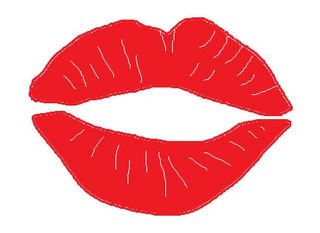 Kussmund rot - Kussmund, Kuss, Lippen, Mund, küssen, verliebt, Liebe, Love, rot, Lippenstift, Zeichnung, Illustration, Glück, Symbol