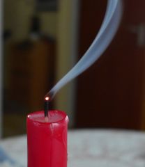 Erloschene Kerze #1 - Kerze, Docht, Rauch, Rauchfahne, Meditation