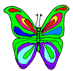 Schmetterling - Schmetterling, Falter, fliegen, Anlaut Sch, Illustration, Symmetrie