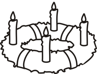Adventskranz 4 - Adventskranz, Kerze, Kerzen, brennen, Advent, vier, Kranz, Anlaut A, Anlaut K, Wörter mit v