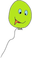 Luftballon 5 grün - Luftballon, Ballon, Luft, Party, Geburtstag, Grün, Gas, Auftrieb, Karneval, Fasching, schweben, fliegen, Feier