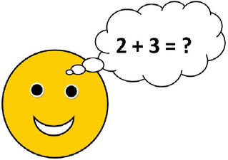 Smiley #14 - Smiley, Button, Illustration, Zeichnung, Symbol, Hinweis, Auftrag, Arbeitsauftrag, Aufgabe, Rechnen, Mathe, lösen, Sprechblase