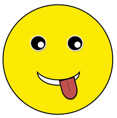 Smiley #23 frech - Smiley, Zeichen, Zeichnung, Illustration, Button, Bewertung, Symbol, frech, kess, Zunge, rausstrecken, Emotion, Gefühl