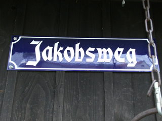 Jakobsweg - Jakobsweg, Pilger, pilgern, Schild, Hinweis, Weg, Wegstrecke