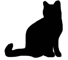 Katze - Umriss - Umriss, Katze, sitzen, schwarz, Tier, Haustier, Anlaut K, Wörter mit tz