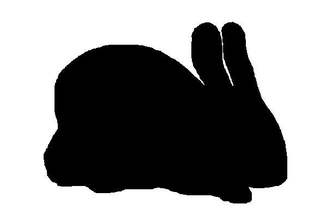 Kaninchen - Umriss - Kaninchen, Tier, schwarz, Umriss, Vorlage, sitzend, hocken