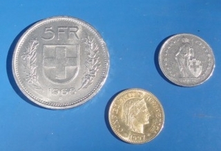 Schweizer Münzen - Schweiz, Münze, Wappen, Helvetia, Libertas, Franken, Rappen