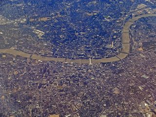 London - Luftaufnahme - London, Hauptstadt, Königreich, England, Großbritanien, Themse