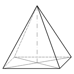 Rechteckige Pyramide - Mathematik, Geometrie, Körper, Körperdarstellung, Pyramide, rechteckig, Schrägriss, Ecke, Kante, Schrägbild, Volumen, Rauminhalt, Oberfläche, Fläche
