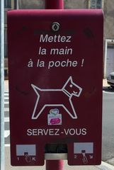Hundetoilette #3 - Frankreich, civilisation, chien, WC, panneau, Hund, crotte de chiens, distributeur de sacs en plastique, déjections