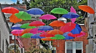Bunte Schirme - bunt, Schirm, Schirme, Kunst, Farbe, farbenfroh