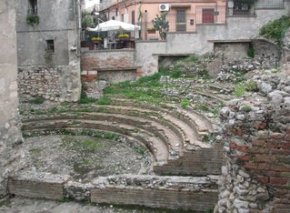 Taormina - Odeon - Theater, römisch, Ruine, Archäologie, verfallen, Taormina, Sizilien