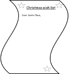Wunschzettel - Wishing List english - Wunschzettel, Wunsch, Wünsche, wünschen, schreiben, Wishing list, wish, wishes, Christmas, Weihnachten, Santa Claus, write, paper, letter, Brief, Zeichnung, english