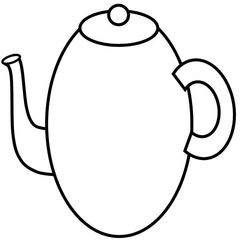 Geschirr: Kaffeekanne - Kaffeekanne, Kanne, Kaffee, Geschirr, gießen, Behälter, coffee pot, lid, Deckel, Griff, handle, drink, trinken, Volumen, Zeichnung, Wörter mit ee, Wörter mit Doppelkonsonanten