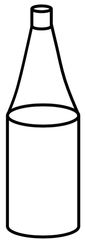 Flasche halbvoll - Flasche, halbvoll, Wasserflasche, Saftflasche, Saft, Wasser, Hohlmaß, Behälter, Volumen, bottle, Verschluss, Anlaut F, Wörter mit sch