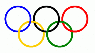 Symbol Olympische Ringe 2 - olympisch, Ringe, Olympia, Anlaut O, fünf, rot, gelb, grün, schwarz, blau, Ring