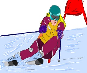 Ski Alpin  - Wintersport, Ski, Abfahrt, alpin, Schnee, Eis, abfahren, Winter, Sportart, olympisch, schnell