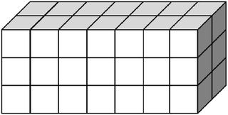 Quader aus vielen kleinen Würfeln gebildet (42) - Körper, Quader, Einheitswürfel, Geometrie, Rauminhalt, Volumen, Oberfläche, Fläche, Schrägbild, Schrägriss, Kubikzentimeter