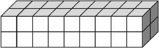 Quader aus vielen kleinen Würfeln gebildet (36) - Körper, Quader, Einheitswürfel, Geometrie, Rauminhalt, Volumen, Oberfläche, Fläche, Schrägbild, Schrägriss, Kubikzentimeter