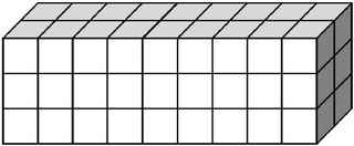 Quader, aus vielen Einzelwürfeln zusammengesetzt (54) - Körper, Quader, Einheitswürfel, Geometrie, Rauminhalt, Volumen, Oberfläche, Fläche, Schrägbild, Schrägriss, Kubikzentimeter