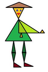 Herr Dreieck farbig - Geometrie, Dreieck, Fläche, Flächen, Form, Formen, Ebene, Dreiecke, Figur