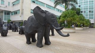 Elefantengruppe - Skulptur, Kunst, Elefant, Kunstform