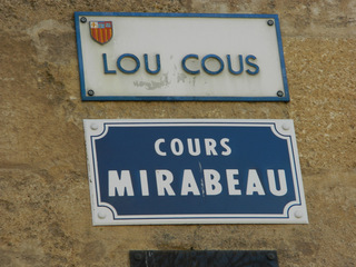 Cours Mirabeau - Frankreich, Schild, panneau, boulevard, rue, Straße, Aix-en-Provence, français, provençal