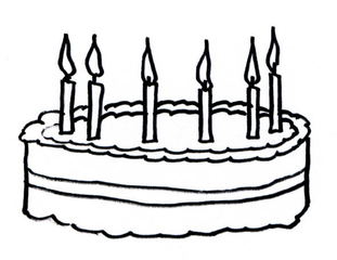 Torte  - Torte, Kerze, sechs, Geburtstag, feiern, Anlaut T