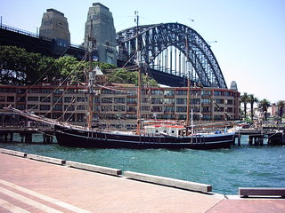 Harbour Bridge 2 - Australien, Sydney, Brücke, Schiff, Wasser, Perspektive